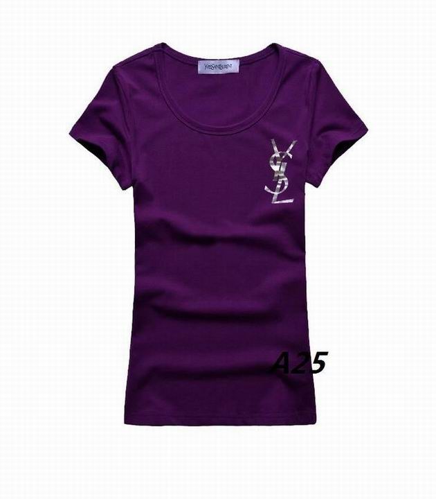 YSL short round collar T woman S-XL-050